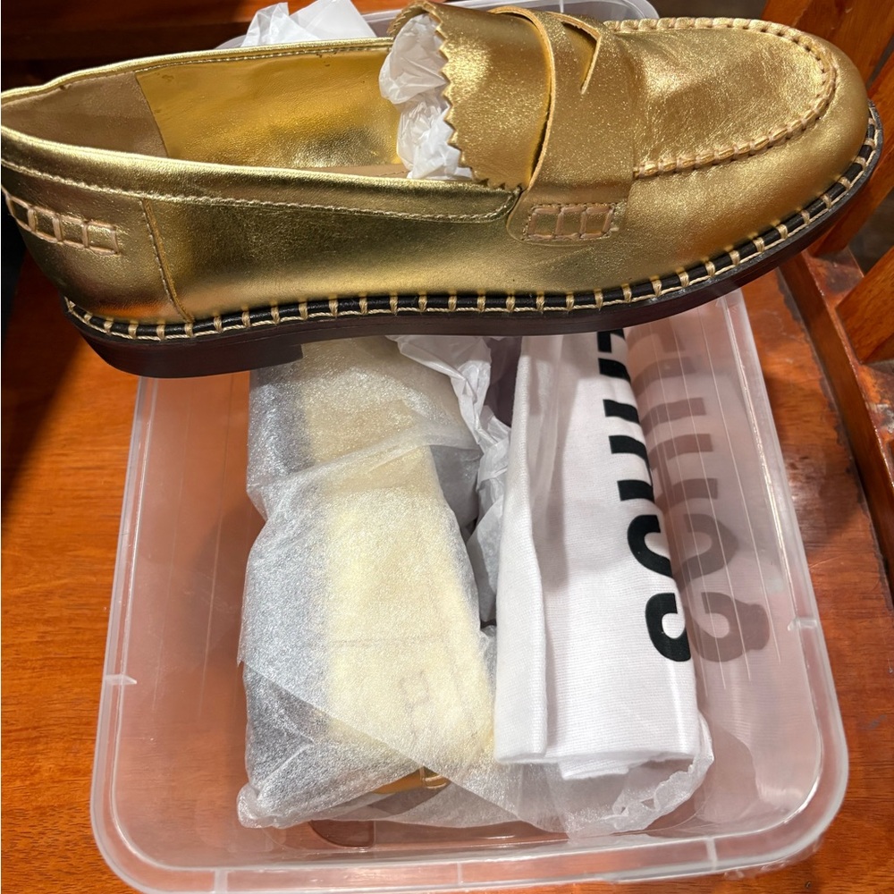 Gold Loafers for Women